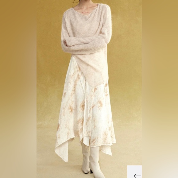 Silk asymmetrical Zara lined skirt - Picture 7 of 9